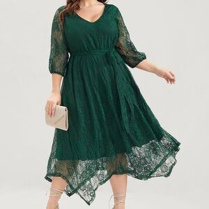 Bloomchic Size 12 Green Lace‎ Midi Dress NWT